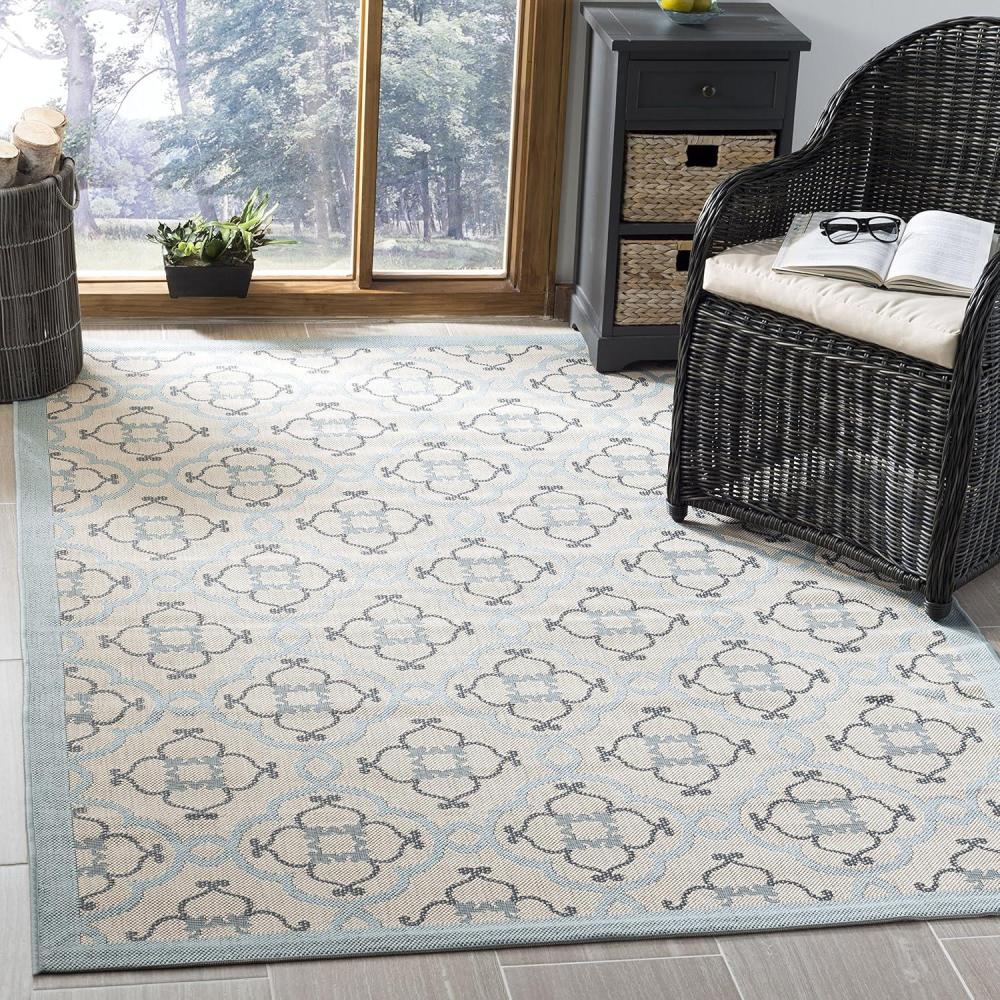 image:imageMartha Stewart x SAFAVIEH Outdoor Area Rug Collection 8 x 112 Beige amp Sweet Pea Weather Resistant amp Washable Ideal for Patio Backyard Mudroom Deck Dining Space MSR4262Yucca Plant
