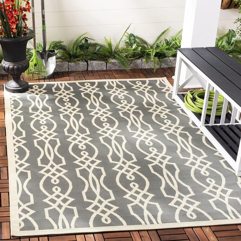 image:imageMartha Stewart x SAFAVIEH Outdoor Area Rug Collection 8 x 112 Cement Weather Resistant amp Washable Ideal for Patio Backyard Mudroom Deck Dining Space MSR4220246