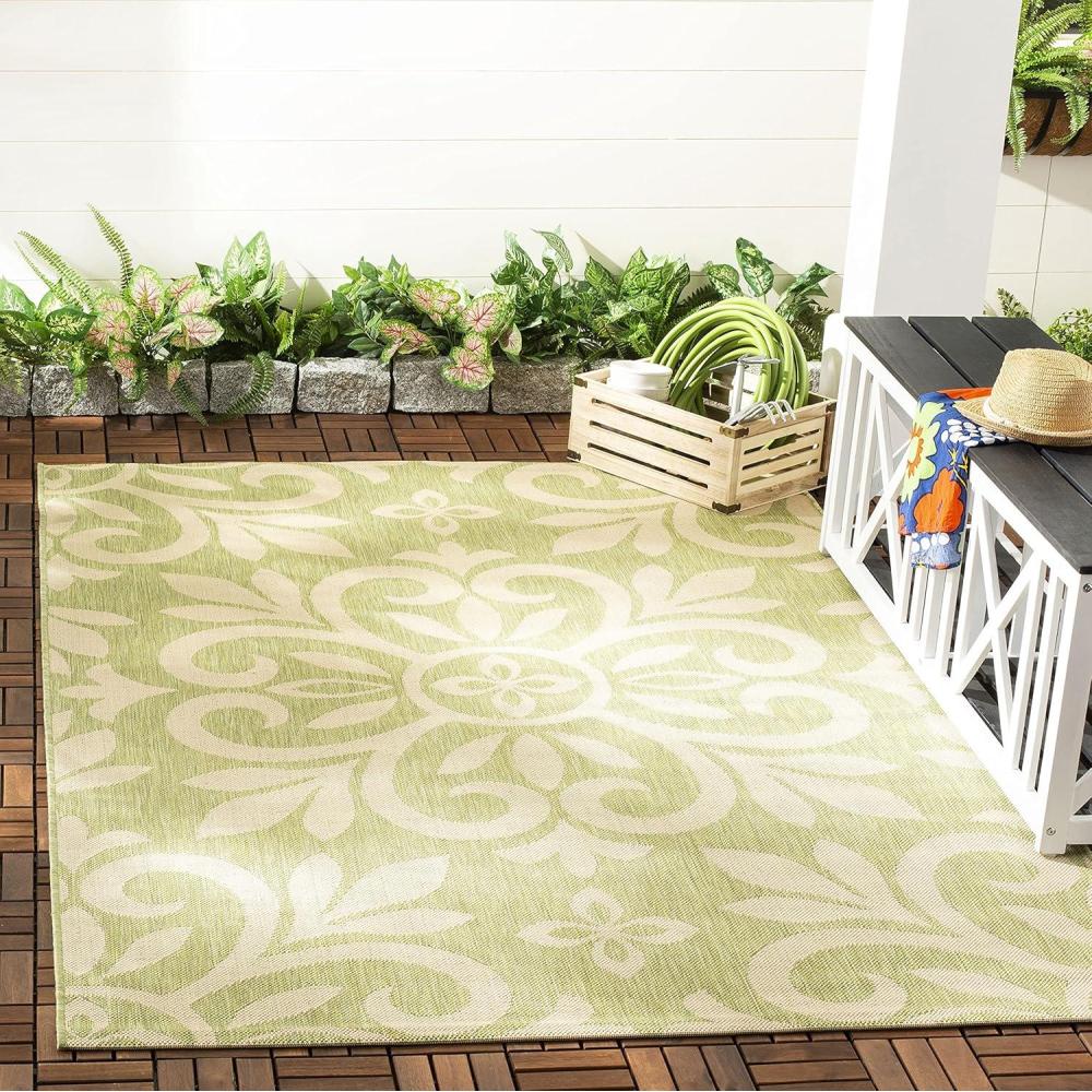 image:imageMartha Stewart x SAFAVIEH Outdoor Area Rug Collection 8 x 112 Cinnamon Stick Weather Resistant amp Washable Ideal for Patio Backyard Mudroom Deck Dining Space MSR4229231Beach Grass