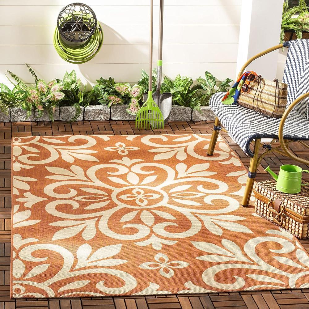 image:imageMartha Stewart x SAFAVIEH Outdoor Area Rug Collection 8 x 112 Cinnamon Stick Weather Resistant amp Washable Ideal for Patio Backyard Mudroom Deck Dining Space MSR4229231Cinnamon Stick