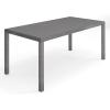 Martha Stewart Bedford 71″ Indoor-Outdoor Aluminum Patio Table with Umbrella Hole and Brushed Woodgrain Finish in Brown(Grey)