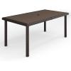 Martha Stewart Bedford 71″ Indoor-Outdoor Patio Table with Faux Wood Top and Rattan Wicker Finish in Gray(Brown)