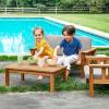 Martha Stewart Kids Outdoor Low Table: Acacia Wood Activity Desk for Play & Learning, Kids Picnic Table for Garden, Backyard, Porch, Patio & Outdoor Classroom Furniture | Measures 28″ x 17″ x 10″