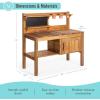 Martha Stewart Kids Outdoor Potting Bench: Acacia Wood Kids Gardening Set with Pots, Garden Tools, Soil Bin and Open Shelves | Wide Extendable Workspace | Wooden Backyard Playset for Outdoor Activity
