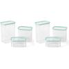 Martha Stewart Langstaff 6 Piece 92 oz, 60 oz, 26 oz Stackable Rectangular Container Set w/Martha Blue Lid(Rectangular (92oz  60oz  26oz))