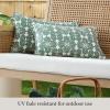 Martha Stewart Tulum Indoor Outdoor Decorative Lumbar Pillow 2-Pack Set, UV Fade Resistant, Water Repellent, Printed Modern Design, Taupe, 11″x18″(Green)