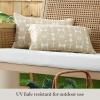 Martha Stewart Tulum Indoor Outdoor Decorative Lumbar Pillow 2-Pack Set, UV Fade Resistant, Water Repellent, Printed Modern Design, Taupe, 11″x18″(Taupe)