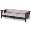 Martha Stewart by POLYWOOD® Acadia 4-Piece Deep Seating Set with Sofa in Black (Dune Burlap)(Dune Burlap)