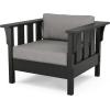Martha Stewart by POLYWOOD® Acadia 4-Piece Deep Seating Set with Sofa in Black (Dune Burlap)(Grey Mist)