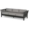 Martha Stewart by POLYWOOD® Acadia 4-Piece Deep Seating Set with Sofa in Black (Dune Burlap)(Grey Mist)