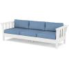 Martha Stewart by POLYWOOD® Acadia 4-Piece Deep Seating Set with Sofa in White (Glacier Spa)(Sky Blue)