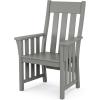 Martha Stewart by POLYWOOD® Acadia 5-Piece Farmhouse Dining Set with Benches in Teak(Slate Grey)