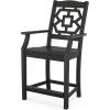 Martha Stewart by POLYWOOD® Chinoiserie 3-Piece Farmhouse Bistro Counter Set in Mahogany(Black)