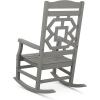 Martha Stewart by POLYWOOD® Chinoiserie 3-Piece Rocking Chair Set in Green(Slate Grey)