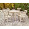 Martha Stewart by POLYWOOD® Chinoiserie 5-Piece Parsons Dining Set (Exclusive) in Teak(Slate Grey)