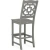 Martha Stewart by POLYWOOD® Chinoiserie Bar Side Chair in Black(Slate Grey)