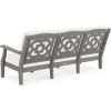 Martha Stewart by POLYWOOD® Chinoiserie Deep Seating Sofa in White/Glacier Spa(Slate Grey / Natural Linen)