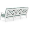 Martha Stewart by POLYWOOD® Chinoiserie Deep Seating Sofa in White/Glacier Spa(White / Glacier Spa)