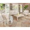 Martha Stewart by POLYWOOD® Chinoiserie Deep Seating Sofa in White/Glacier Spa(White / Sky Blue)