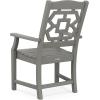 Martha Stewart by POLYWOOD® Chinoiserie Dining Arm Chair in Green(Slate Grey)