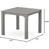Martha Stewart by POLYWOOD® Chinoiserie Parsons 38″ Square Dining Table in Black(Slate Grey)