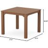 Martha Stewart by POLYWOOD® Chinoiserie Parsons 38″ Square Dining Table in Black(Teak)
