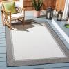 Martha Stewart x SAFAVIEH Outdoor Area Rug Collection – 4’5″ x 6’5″, Camel & Brown, Weather Resistant & Washable, Ideal for Patio, Backyard, Mudroom, Deck, Accent Space (MSRO386T)(Ivory/Charcoal)