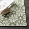 Martha Stewart x SAFAVIEH Outdoor Area Rug Collection – 8′ x 10′, Blue & Beige, Weather Resistant & Washable, Ideal for Patio, Backyard, Mudroom, Deck, Dining Space (MSR4491M)(Green/Ivory)