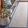 Martha Stewart x SAFAVIEH Outdoor Area Rug Collection – 8′ x 10′, Blue & Beige, Weather Resistant & Washable, Ideal for Patio, Backyard, Mudroom, Deck, Dining Space (MSR4491M)(Grey/Ivory)