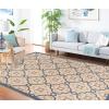 Martha Stewart x SAFAVIEH Outdoor Area Rug Collection – 8′ x 11’2″, Beige & Sweet Pea, Weather Resistant & Washable, Ideal for Patio, Backyard, Mudroom, Deck, Dining Space (MSR4262)(Azurite)