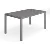 Martha Stewart Bedford 71″ Indoor-Outdoor Aluminum Patio Table with Umbrella Hole and Brushed Woodgrain Finish in Brown(Grey)
