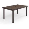 Martha Stewart Bedford 71″ Indoor-Outdoor Patio Table with Faux Wood Top and Rattan Wicker Finish in Gray(Brown)