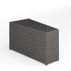 Martha Stewart Bedford Indoor-Outdoor Tapered Patio Side Table with Inset Tempered Glass Top and Rattan Wicker Finish in Gray(Grey)