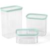 Martha Stewart Denslow 6 Piece 126 oz, 33.3 oz, 16.7 oz Square and Rectangular Food Container Set w/Martha Blue Lid(Rectangular (92oz  60oz  26oz))