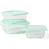 Martha Stewart Denslow 6 Piece 126 oz, 33.3 oz, 16.7 oz Square and Rectangular Food Container Set w/Martha Blue Lid(Square (27oz  17.6oz  10.8oz))