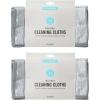 Martha Stewart Microfiber Cleaning Cloths, Ultra-Absorbent, Lint-Free Cleaning Towels for Home & Kitchen, Teal Gingham, 11 Inches, 24 Count(Faux Bois)