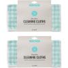 Martha Stewart Microfiber Cleaning Cloths, Ultra-Absorbent, Lint-Free Cleaning Towels for Home & Kitchen, Teal Gingham, 11 Inches, 24 Count(Teal Gingham)