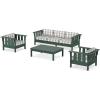 Martha Stewart by POLYWOOD® Acadia 4-Piece Deep Seating Set with Sofa in Green (Buffalo Plaid Grey Mist)