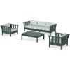 Martha Stewart by POLYWOOD® Acadia 4-Piece Deep Seating Set with Sofa in Green (Trellis Glacier Spa)