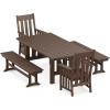 Martha Stewart by POLYWOOD® Acadia 5-Piece Dining Set with Benches in Slate Grey(Mahogany)