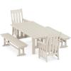 Martha Stewart by POLYWOOD® Acadia 5-Piece Dining Set with Benches in Slate Grey(Sand)