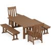 Martha Stewart by POLYWOOD® Acadia 5-Piece Dining Set with Benches in Slate Grey(Teak)