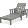 Martha Stewart by POLYWOOD® Acadia Chaise Lounge in Mahogany(Slate Grey)