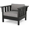 Martha Stewart by POLYWOOD® Acadia Deep Seating Chair in Slate Grey/Natural Linen(Black / Grey Mist)