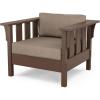 Martha Stewart by POLYWOOD® Acadia Deep Seating Chair in Slate Grey/Natural Linen(Mahogany / Spiced Burlap)