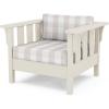 Martha Stewart by POLYWOOD® Acadia Deep Seating Chair in Slate Grey/Natural Linen(Sand / Buffalo Plaid Dune Burlap)
