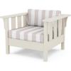 Martha Stewart by POLYWOOD® Acadia Deep Seating Chair in Slate Grey/Natural Linen(Sand / Cabana Stripe Dune Burlap)