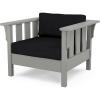 Martha Stewart by POLYWOOD® Acadia Deep Seating Chair in Slate Grey/Natural Linen(Slate Grey / Midnight Linen)
