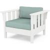 Martha Stewart by POLYWOOD® Acadia Deep Seating Chair in Slate Grey/Natural Linen(White / Glacier Spa)