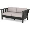 Martha Stewart by POLYWOOD® Acadia Deep Seating Loveseat in Mahogany/Spiced Burlap(Black / Dune Burlap)